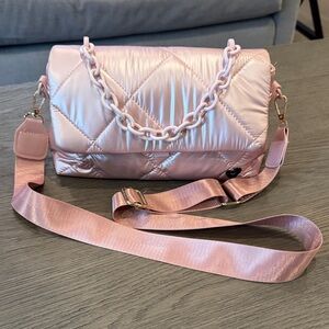 PreneLove Pink Quilted Chain Shoulder Bag